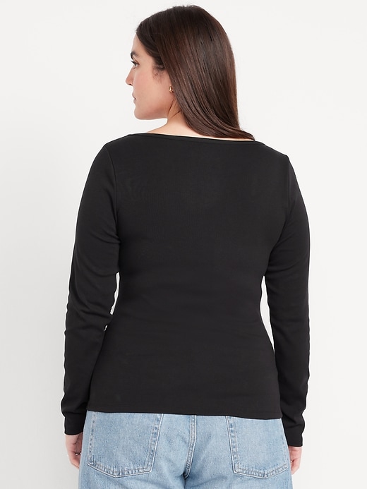 Image number 6 showing, Snug Long-Sleeve Boat-Neck T-Shirt