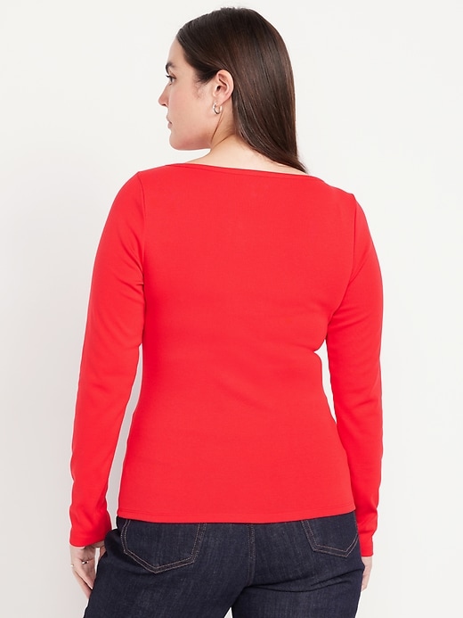 Image number 6 showing, Snug Long-Sleeve Boat-Neck T-Shirt