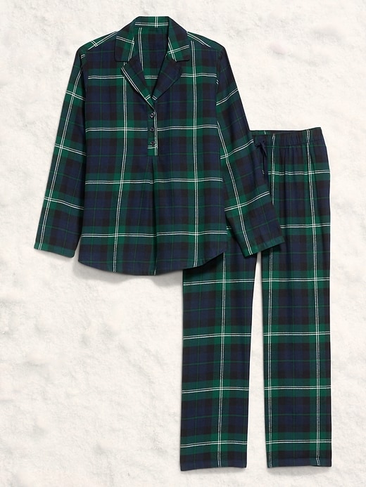 Image number 4 showing, Maternity Plaid Flannel Pajama Pant Set