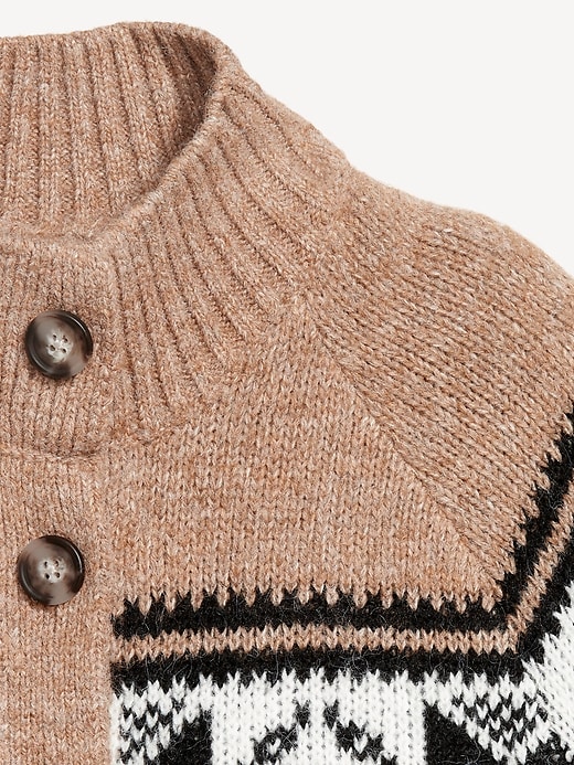 Image number 7 showing, Mock-Neck Wool-Blend Cardigan Sweater