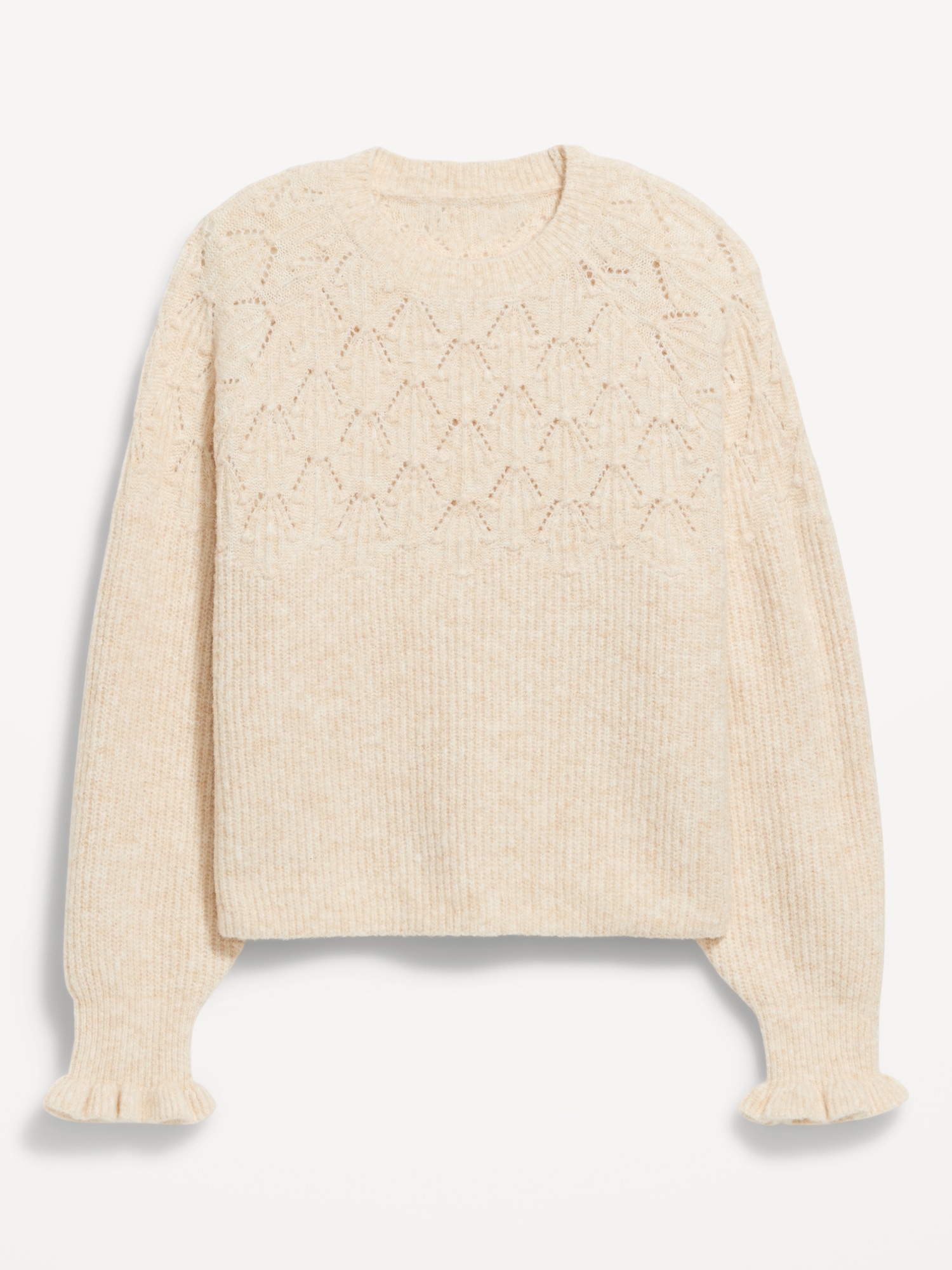 Loose Crew-Neck Cropped Sweater
