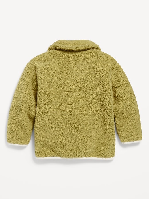 Image number 2 showing, Oversized Sherpa Collared Henley Pullover for Toddler Boys
