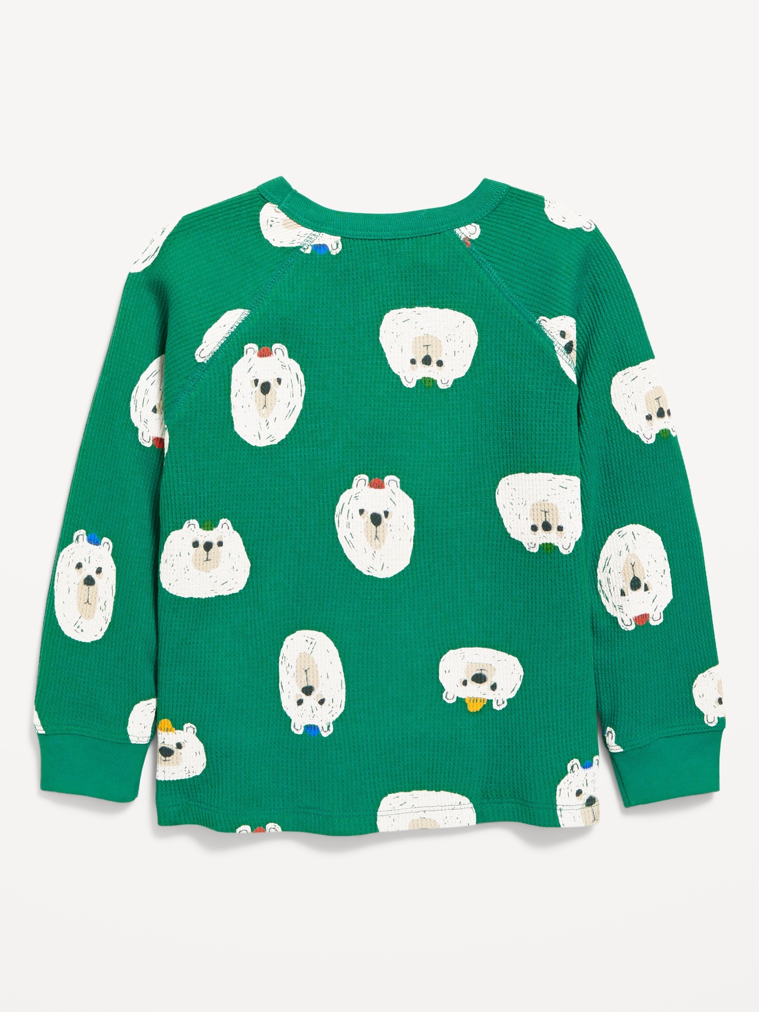 Printed Long-Sleeve Thermal-Knit T-Shirt for Toddler Boys