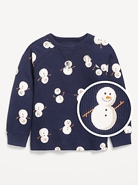 Image number 1 showing, Printed Long-Sleeve Thermal-Knit T-Shirt for Toddler Boys