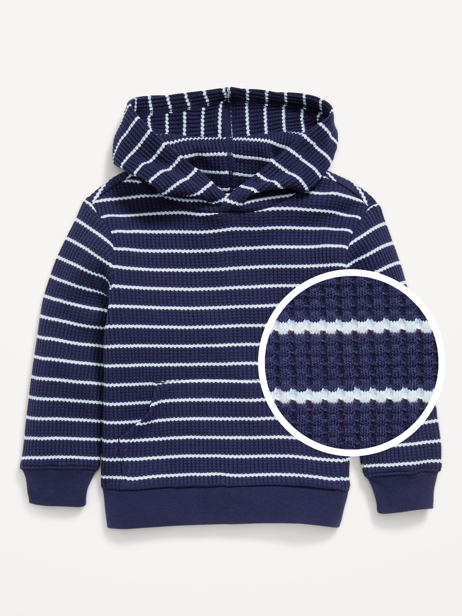 Long-Sleeve Striped Waffle-Knit Hoodie for Toddler Boys