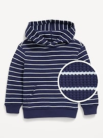 Image number 1 showing, Long-Sleeve Striped Waffle-Knit Hoodie for Toddler Boys