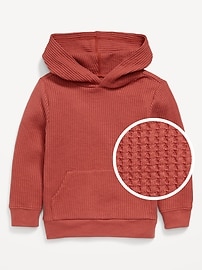 Image number 1 showing, Long-Sleeve Striped Waffle-Knit Hoodie for Toddler Boys
