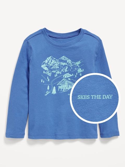 Long-Sleeve Unisex Graphic T-Shirt for Toddler - Hydro Blue
