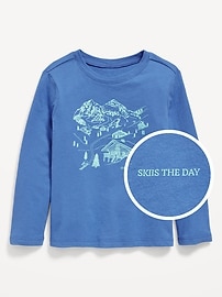 Image number 1 showing, Long-Sleeve Unisex Graphic T-Shirt for Toddler