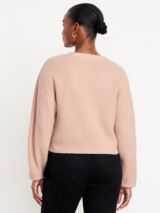 Image number 2 showing, SoSoft V-Neck Bow-Front Cardigan Sweater