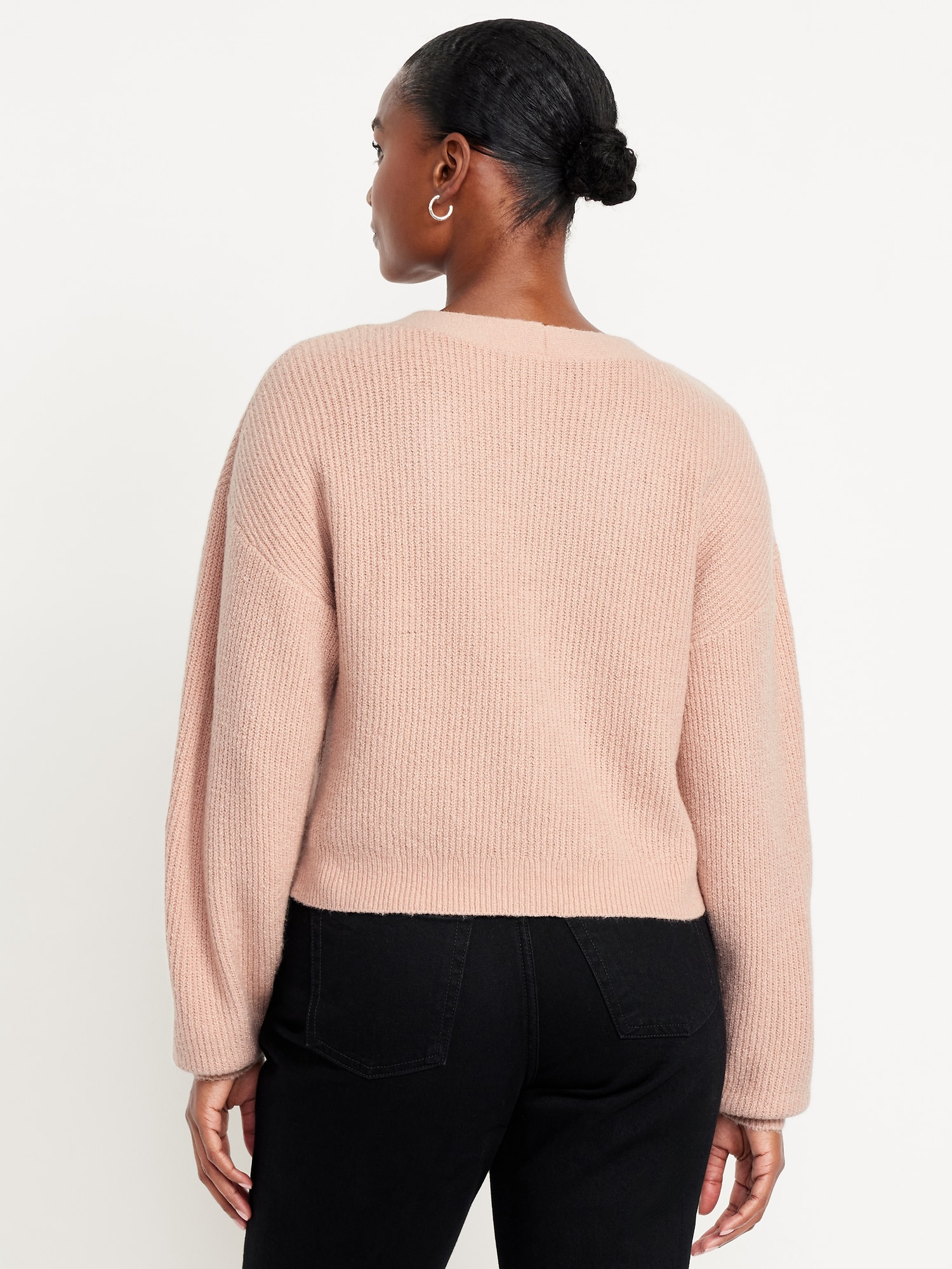 SoSoft V-Neck Bow-Front Cardigan Sweater