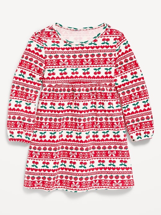 Image number 2 showing, Long-Sleeve Waffle-Knit Dress for Toddler Girls