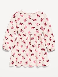 Image number 2 showing, Printed Long-Sleeve Ribbed Dress for Toddler Girls