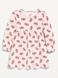 Image number 1 showing, Printed Long-Sleeve Ribbed Dress for Toddler Girls