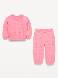 Image number 2 showing, SoSoft Cable-Knit Sweater and Wide-Leg Pants Set for Baby
