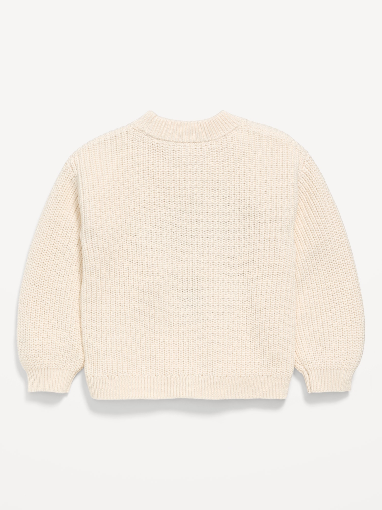 Mock-Neck Embroidered Graphic Sweater for Toddler Girls