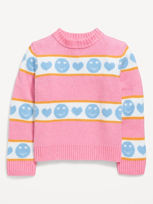 Image number 2 showing, SoSoft Printed Mock-Neck Sweater for Girls