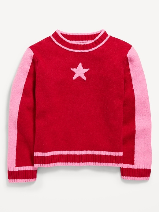 Image number 2 showing, SoSoft Color-Block Mock-Neck Sweater for Girls