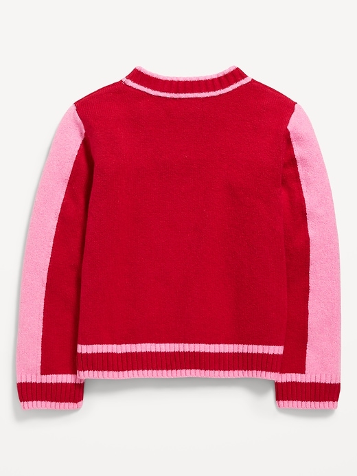 Image number 3 showing, SoSoft Color-Block Mock-Neck Sweater for Girls