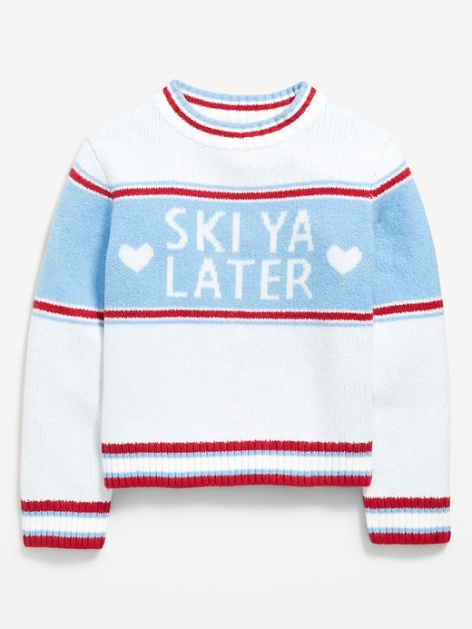 Image number 2 showing, SoSoft Printed Sweater for Girls
