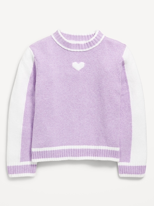 Image number 2 showing, SoSoft Color-Block Mock-Neck Sweater for Girls
