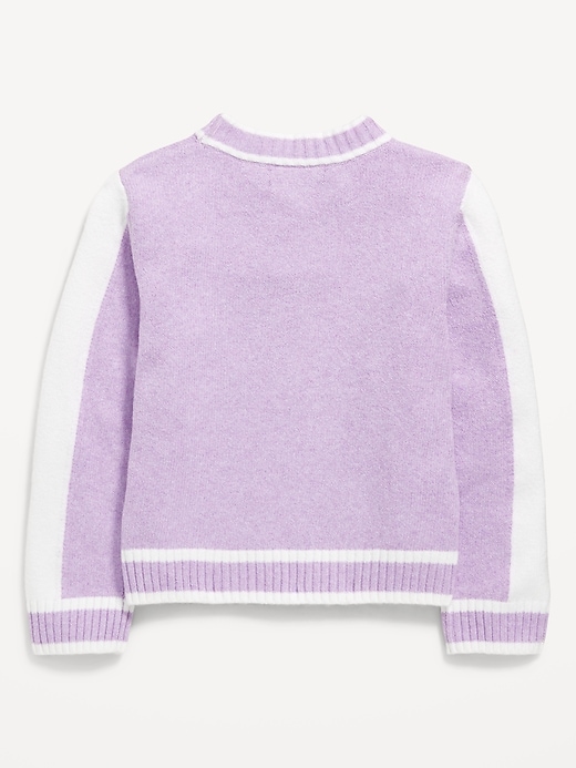 Image number 3 showing, SoSoft Color-Block Mock-Neck Sweater for Girls