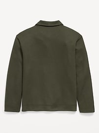 Image number 3 showing, Long-Sleeve French Rib-Knit Pocket Polo Shirt for Boys