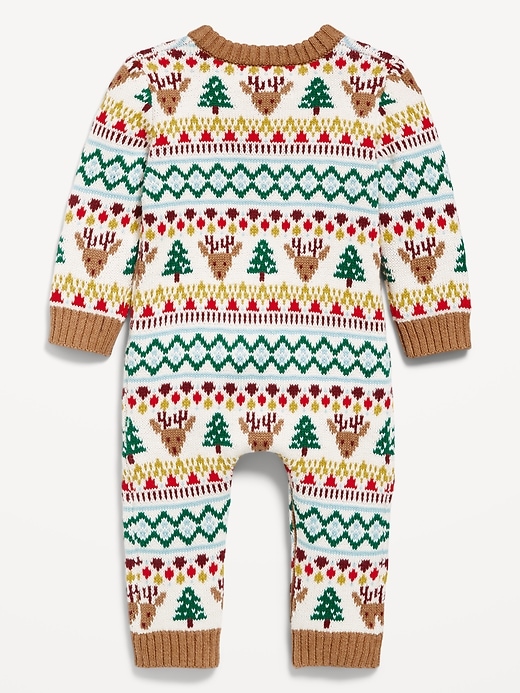 Image number 3 showing, Long-Sleeve Sweater-Knit Henley One-Piece for Baby
