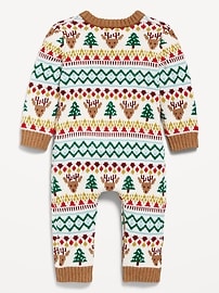 Image number 3 showing, Long-Sleeve Sweater-Knit Henley One-Piece for Baby