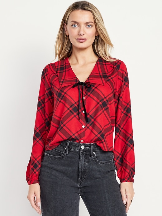 Image number 1 showing, Crepe Button-Down Top