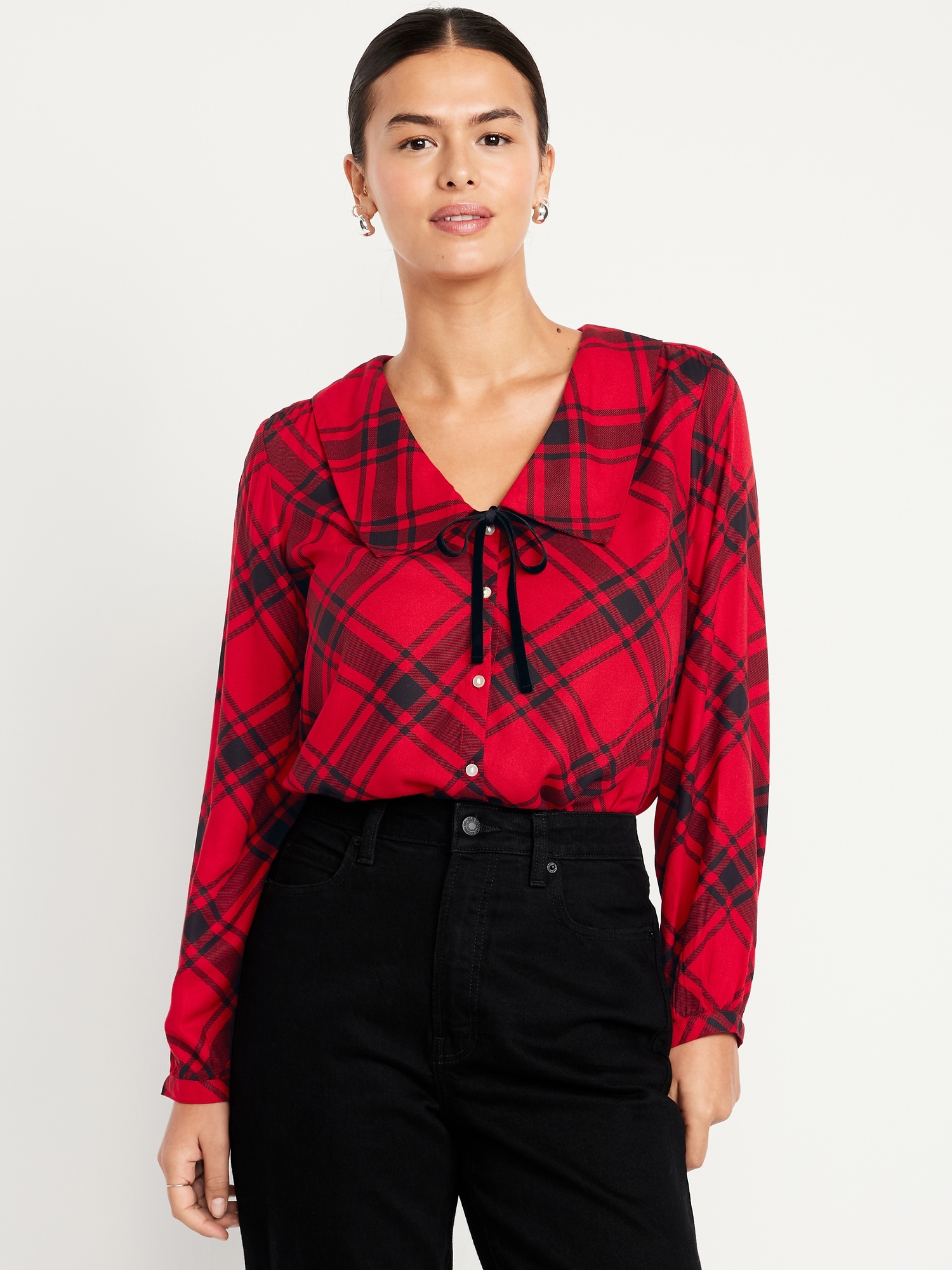 Crepe Button-Down Top