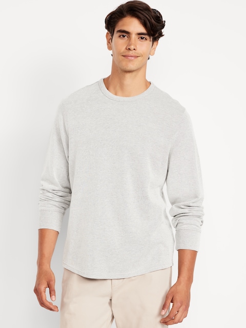 Long-Sleeve French Rib T-Shirt - Light Heather Gray