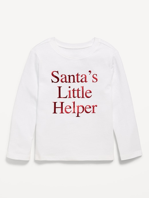 Image number 1 showing, Long-Sleeve Holiday Graphic T-Shirt for Toddler Girls