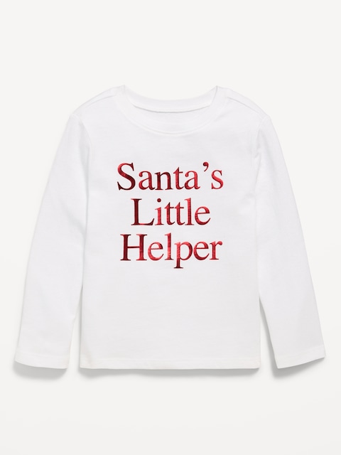 Long-Sleeve Holiday Graphic T-Shirt for Toddler Girls - White Lilies