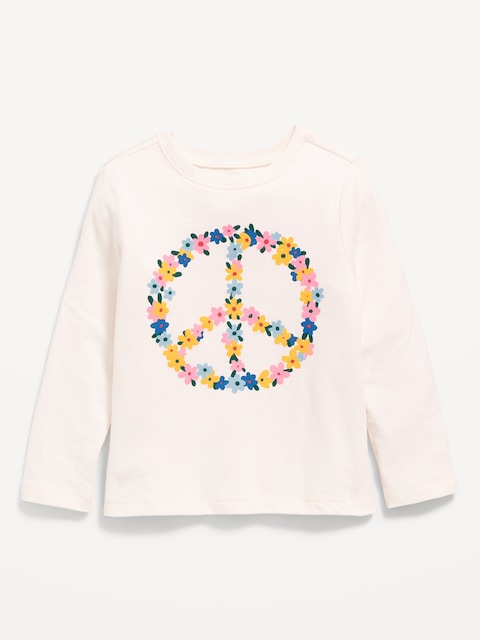 Long-Sleeve Graphic T-Shirt for Toddler Girls - Creme