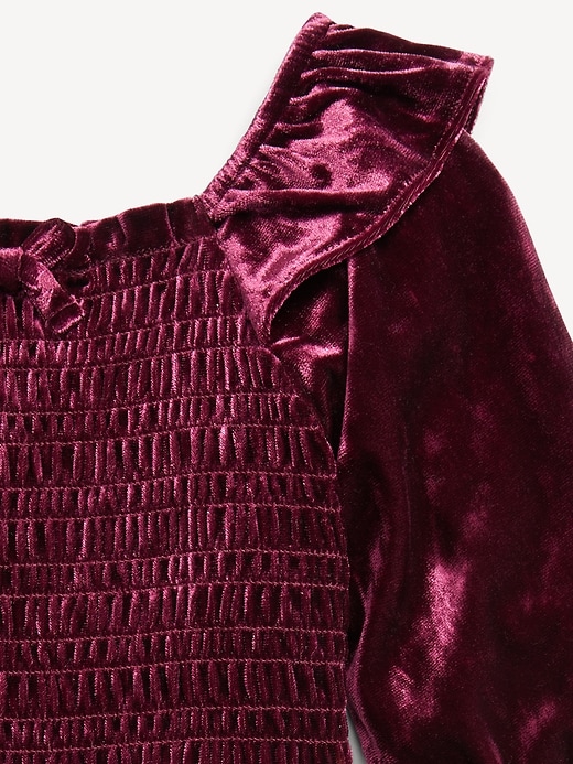 Image number 3 showing, Smocked Velvet Jumpsuit for Toddler Girls