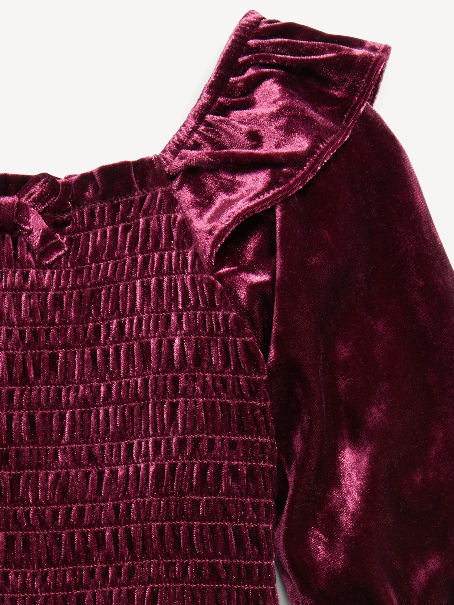 Smocked Velvet Jumpsuit for Toddler Girls