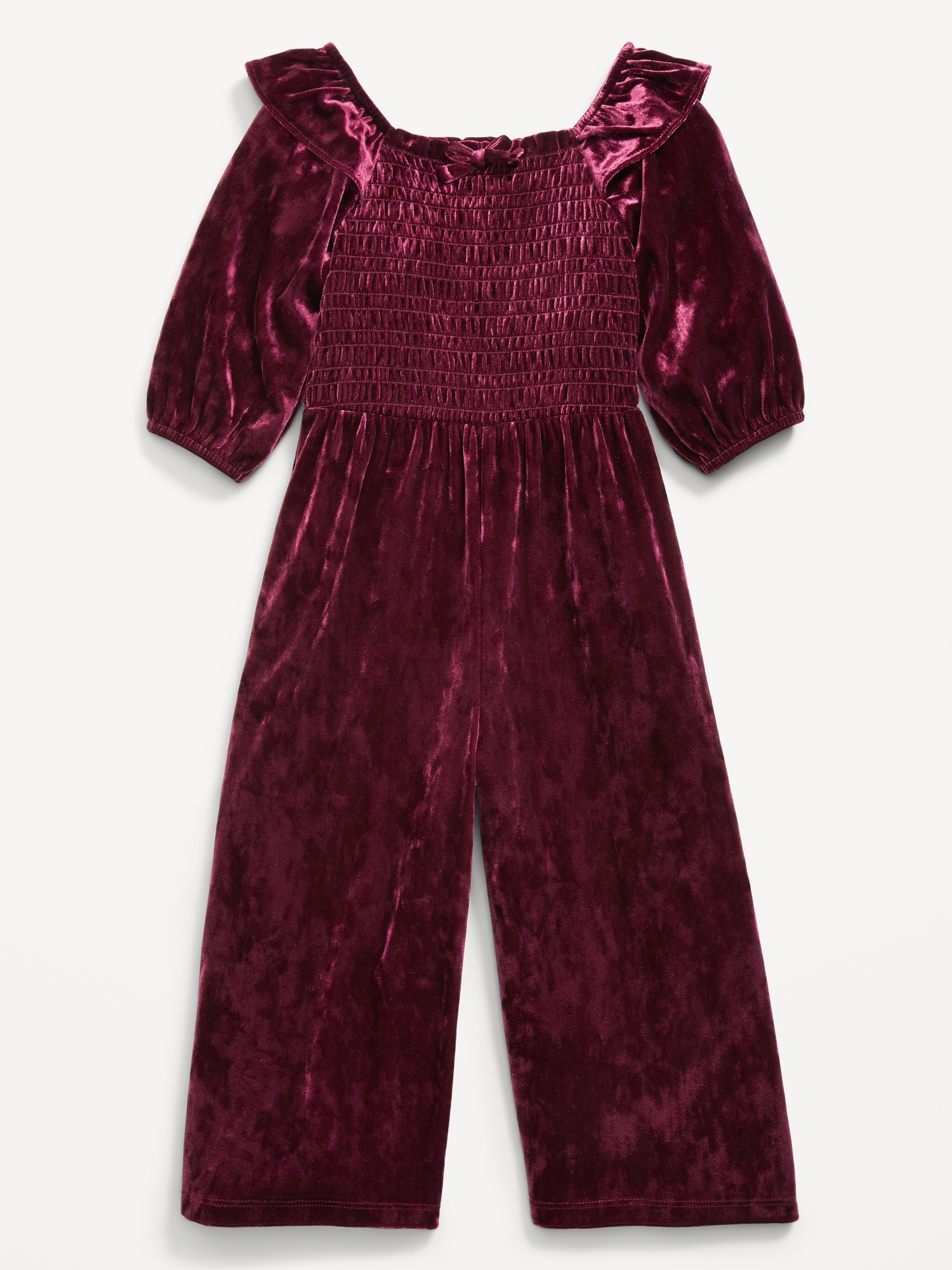 Smocked Velvet Jumpsuit for Toddler Girls