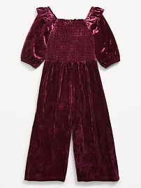 Image number 2 showing, Smocked Velvet Jumpsuit for Toddler Girls