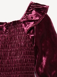 Image number 3 showing, Smocked Velvet Jumpsuit for Toddler Girls