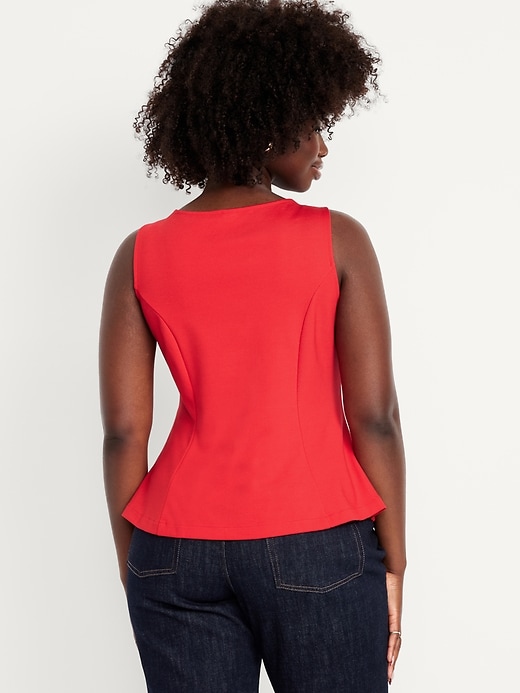 Image number 6 showing, Ponte-Knit Sleeveless Peplum Top