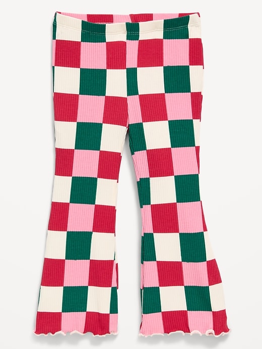 Image number 1 showing, Printed Ribbed Flared Leggings for Toddler Girls