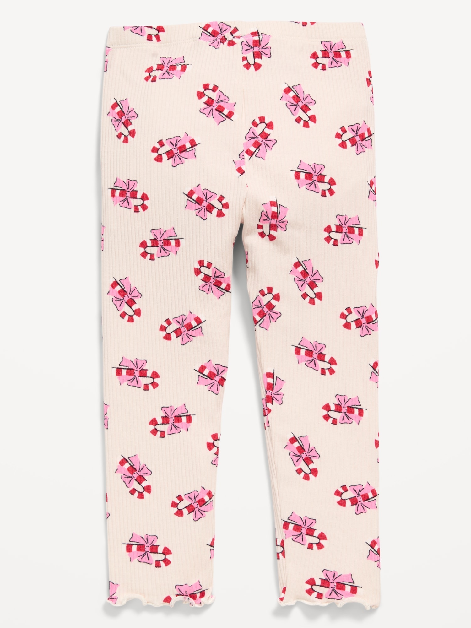 Printed Lettuce-Edge Leggings for Toddler Girls