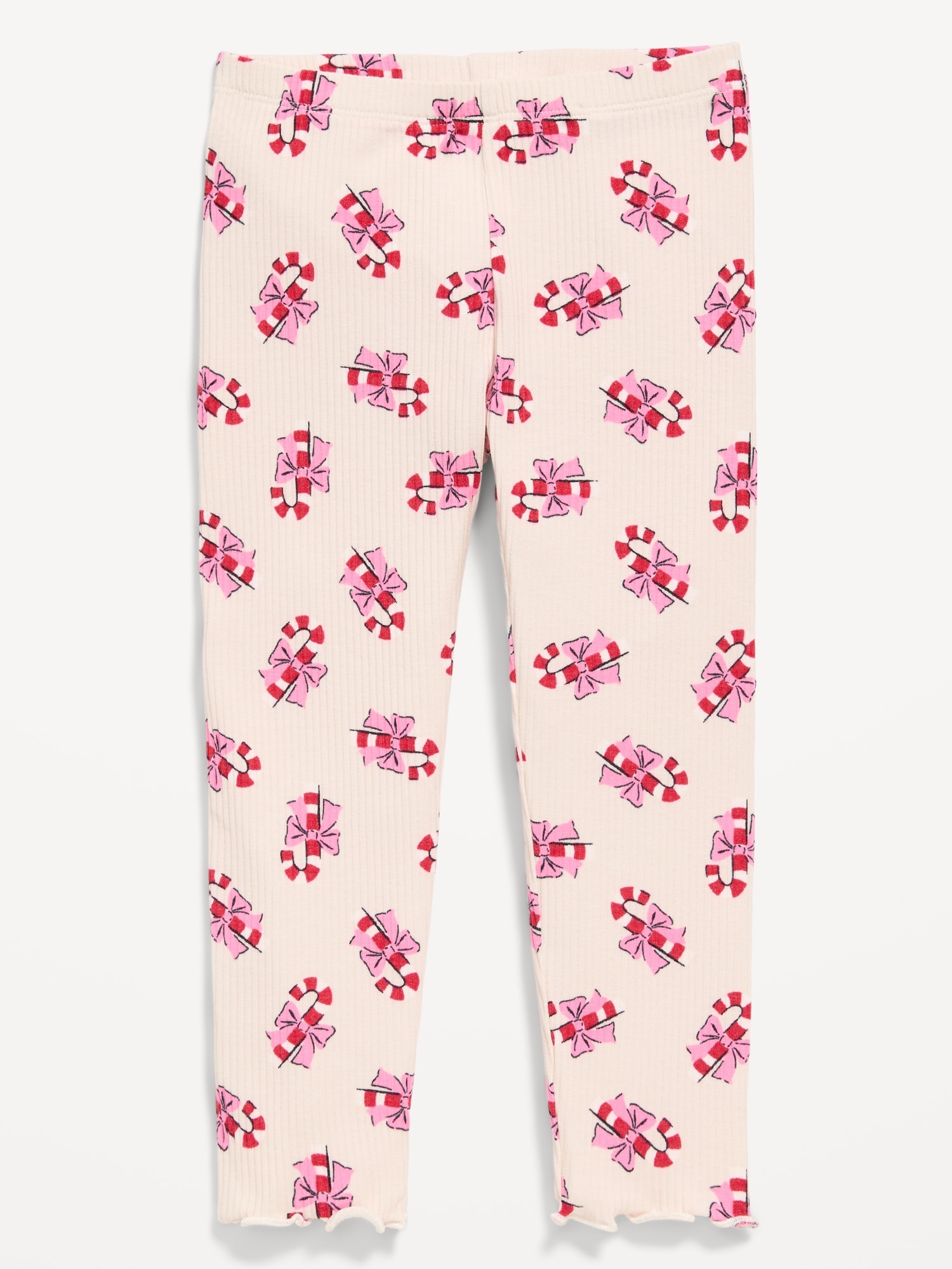 Printed Lettuce-Edge Leggings for Toddler Girls