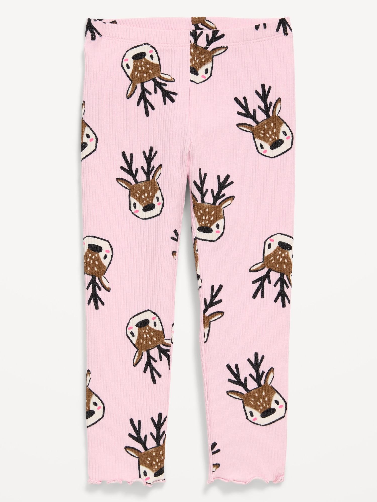 Printed Lettuce-Edge Leggings for Toddler Girls