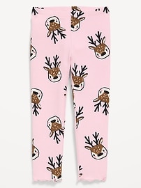 Image number 1 showing, Printed Lettuce-Edge Leggings for Toddler Girls