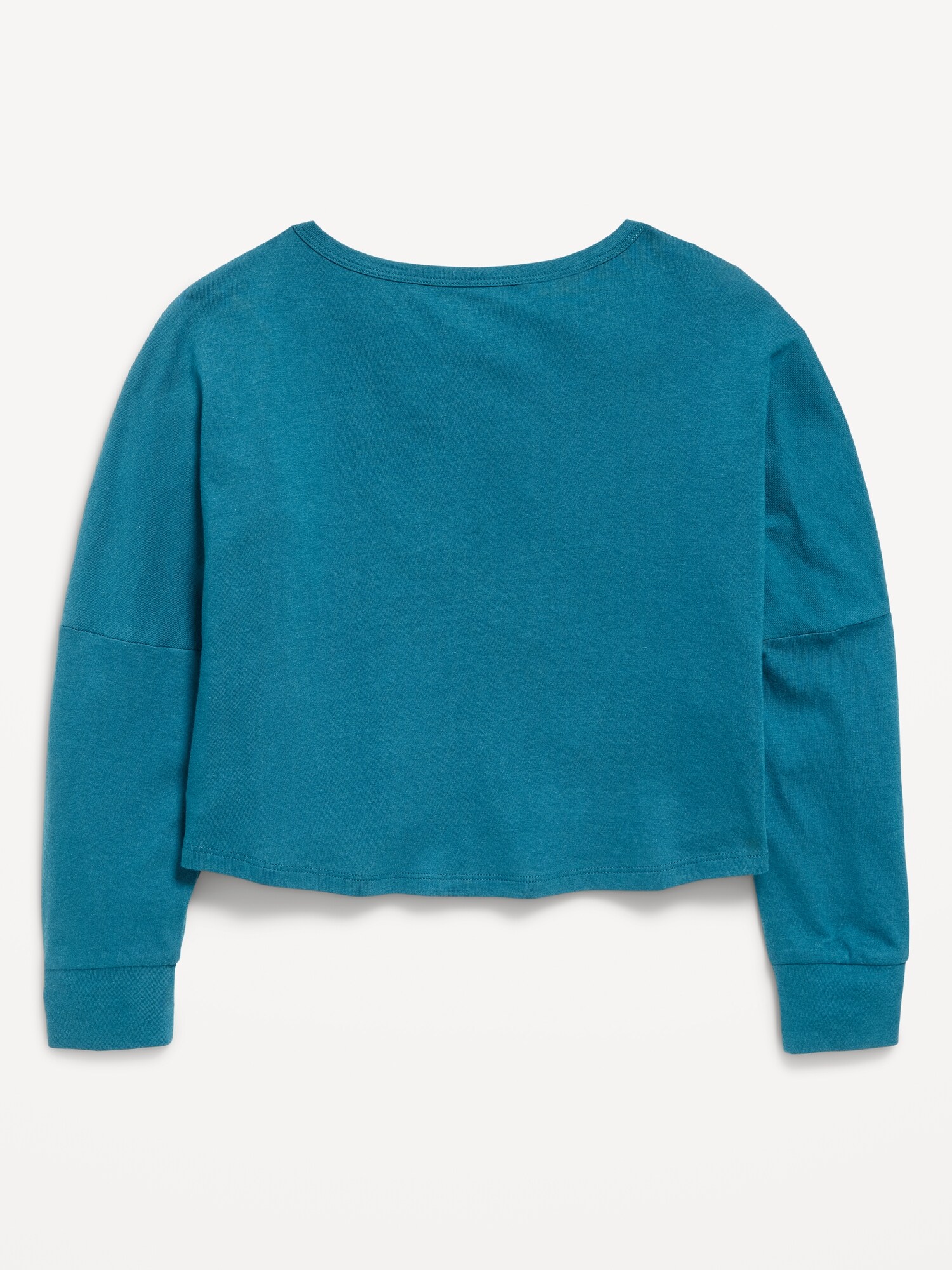 Топ Old Navy Long-Sleeve Cropped Top для девочек, цвет: Бирюзовый — фото 4