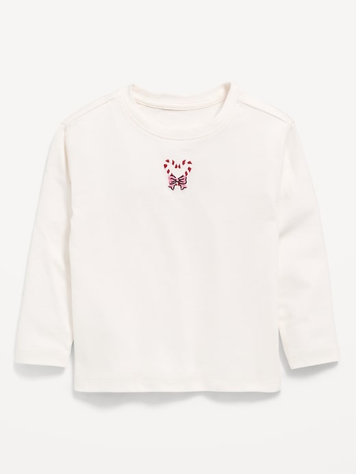 Image number 1 showing, Long-Sleeve Holiday Graphic T-Shirt for Toddler Girls