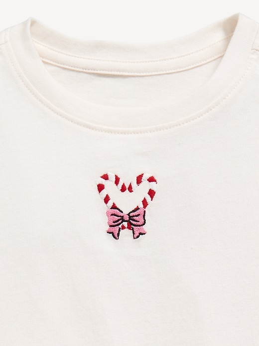 Image number 3 showing, Long-Sleeve Holiday Graphic T-Shirt for Toddler Girls