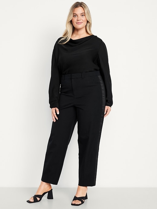 Image number 7 showing, High-Waisted Pixie Straight Side-Stripe Pants